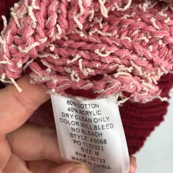 Umgee Womens Pullover Sweater Size Medium Multicolored Stripe Textured Slouchy - Picture 4 of 9